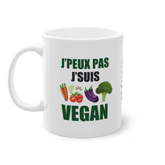 Mug VEGAN "J'peux pas, j'suis vegan" | Personnalisable avec Prénom