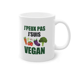 Mug VEGAN "J'peux pas, j'suis vegan" | Personnalisable avec Prénom