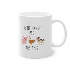 Mug VEGAN "Je ne mange pas mes amis" | Personnalisable avec Prénom