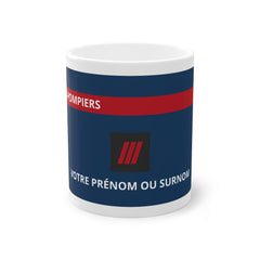 Mug Pompier Personnalisé  🚒 | Grade & Nom | Cadeau Pompier