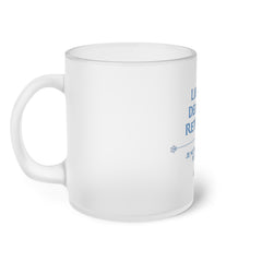 "Liberated, Delivered, Retired" Frosted Glass Mug: Joyful Retirement Celebration