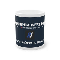 Mug Gendarmerie Sérigraphie Personnalisé | Grade & Nom | Cadeau Gendarmerie