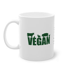 Mug "Vegan" avec silhouettes animales | Personnalisable avec Prénom