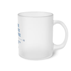 "Liberated, Delivered, Retired" Frosted Glass Mug: Joyful Retirement Celebration