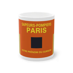 Mug Grade BSPP Personnalisé | Tenue Orange | Grade & Nom | Cadeau Pompier