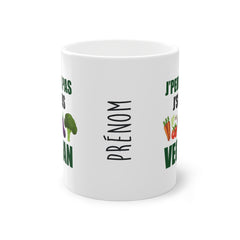 Mug VEGAN "J'peux pas, j'suis vegan" | Personnalisable avec Prénom