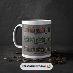 Mug Retour vers le Futur - Panneau de Contrôle Personnalisable