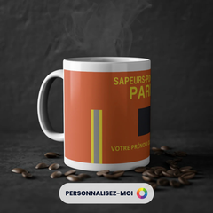 Mug Grade BSPP Personnalisé | Tenue Orange | Grade & Nom | Cadeau Pompier