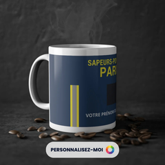 Mug Grade BSPP Personnalisé | Tenue Bleue | Grade & Nom | Cadeau Pompier