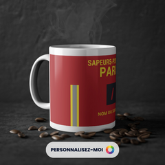 Mug Grade BSPP Personnalisé | Tenue Rouge | Grade & Nom | Cadeau Pompier